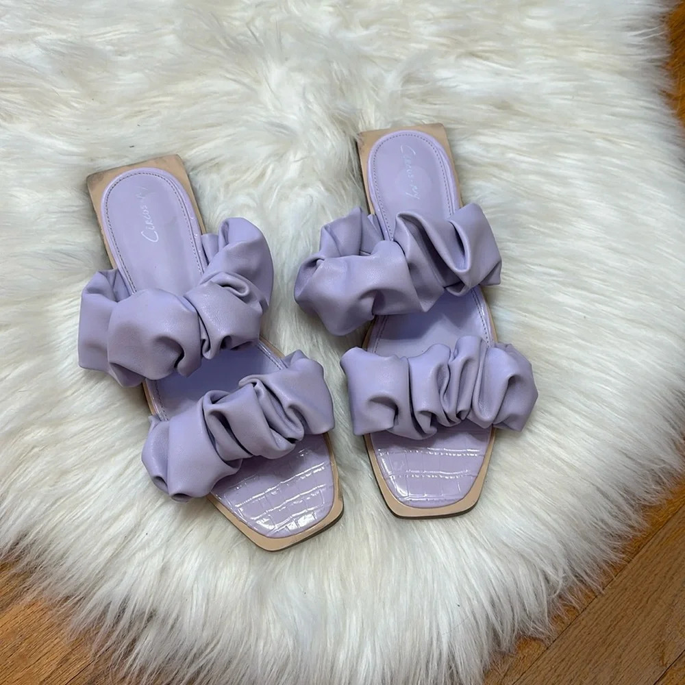 Circus NY purple square toe sandals